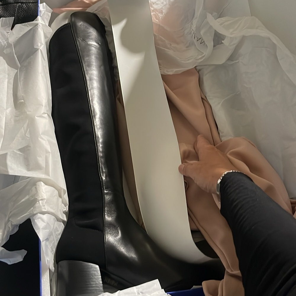 Stuart Weitzman 50/50 flareblock black 7.5 boot